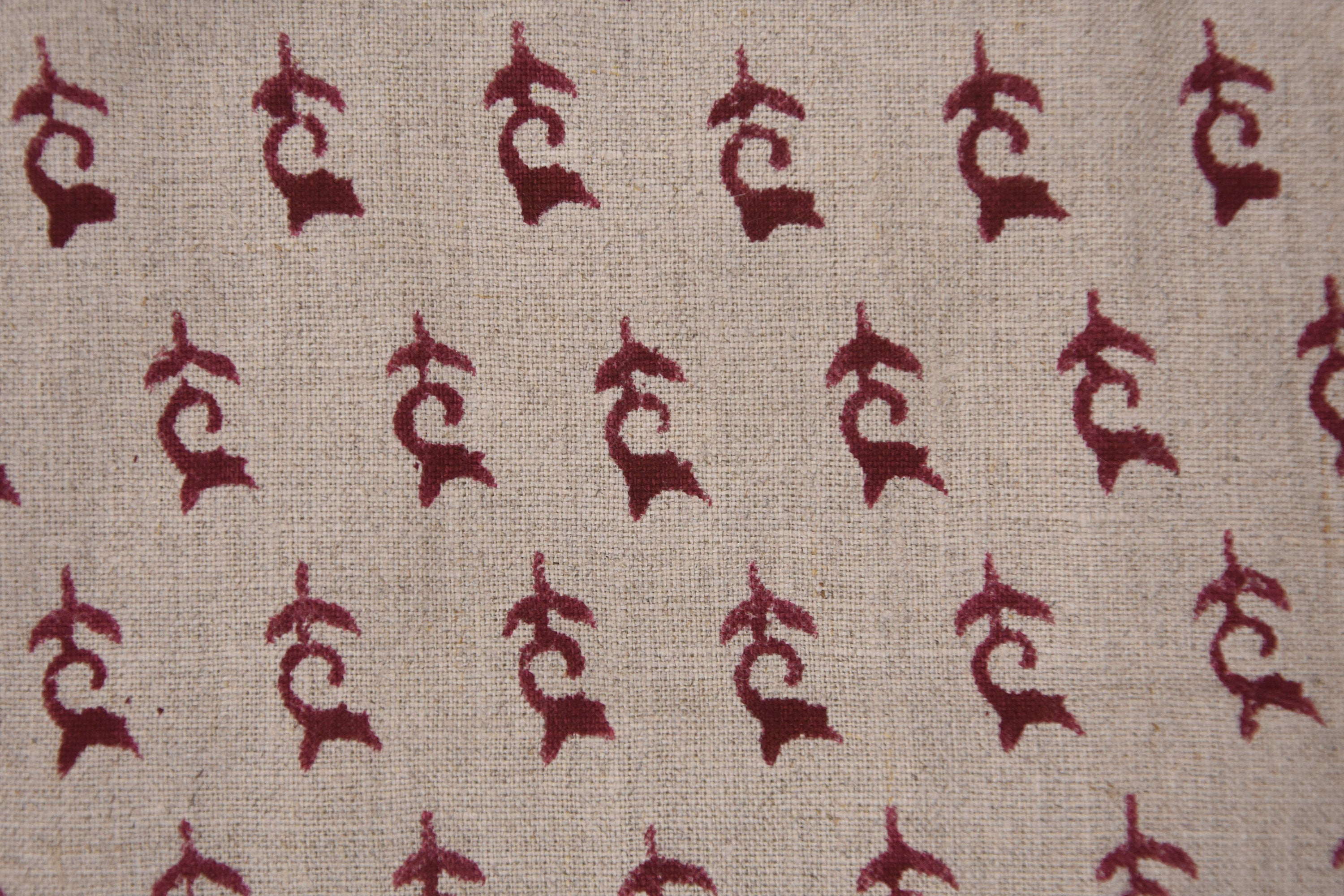 Pure Linen 58" wide block print fabric, Linen by yard, Hand Block Print, Indian Fabric, For Sewing, home decor - Trimab