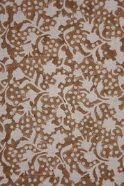 Thick Linen 58" Wide, Block Print, Indian printed fabric, home decor Linen by the yard, upholstery, Pillow cover - Firoza Brown