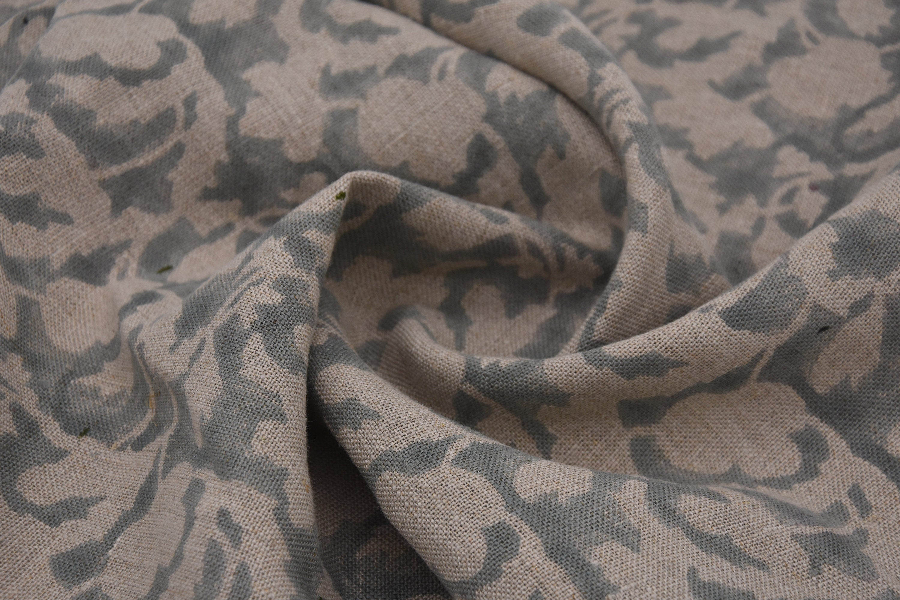 Thick Linen 58" Wide, hand block print, indian fabric, Linen Napkins, pillow cover, upholstery, boho fabric - Sulit Hex