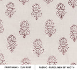 Handmade Block Print Pure Linen Fabric ZURI
