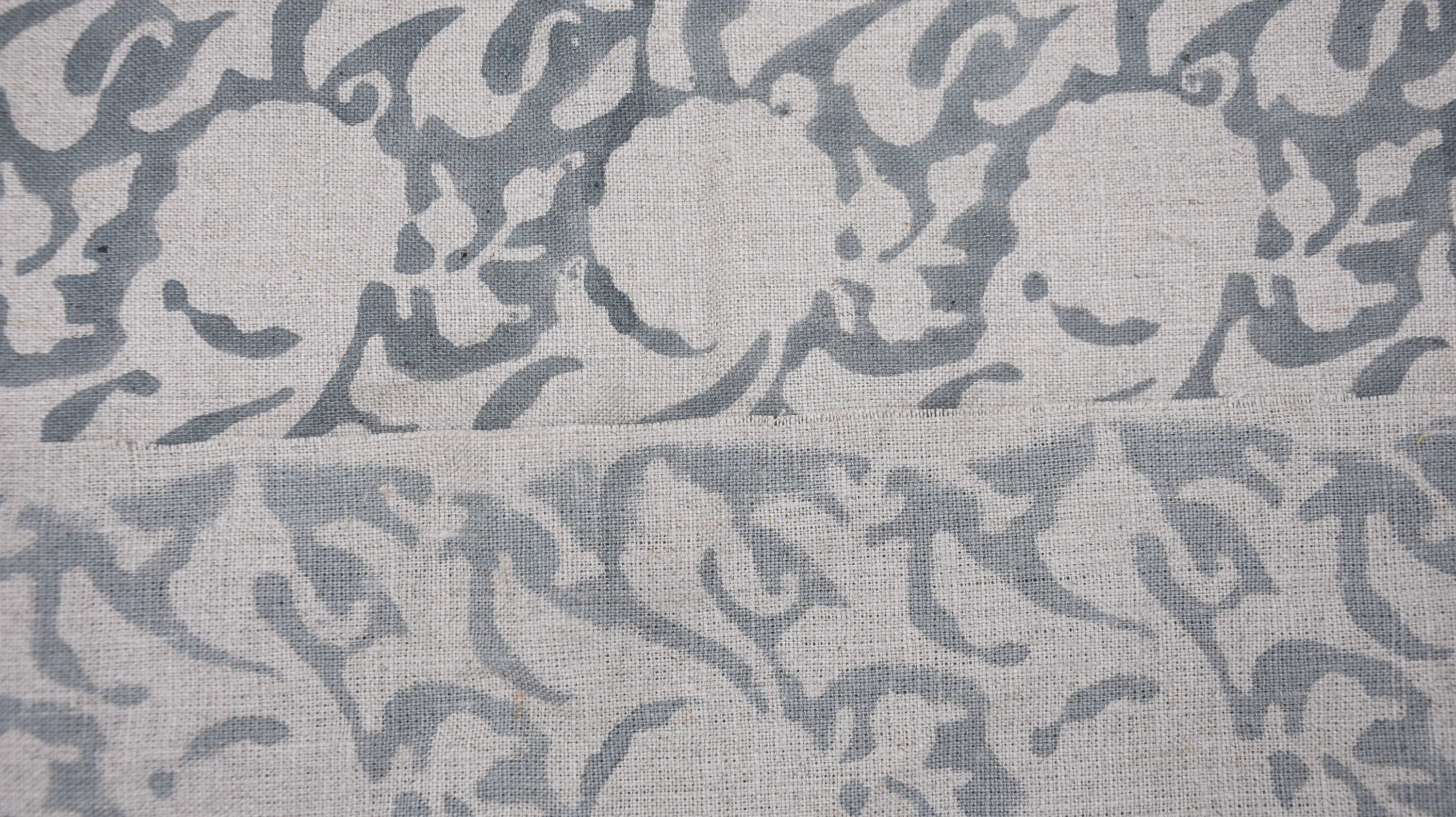Pure Linen 58"Wide, block print fabric, upholstery, Modern fabric, Linen by yard, Handloom Linen, Fabric and Notions- Zircon