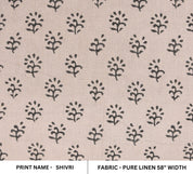 Block Print Pure Linen 58" Wide handloom, Indian Upholstery Fabric, pillow cover, Curtain Linen By The Yard - Shivri