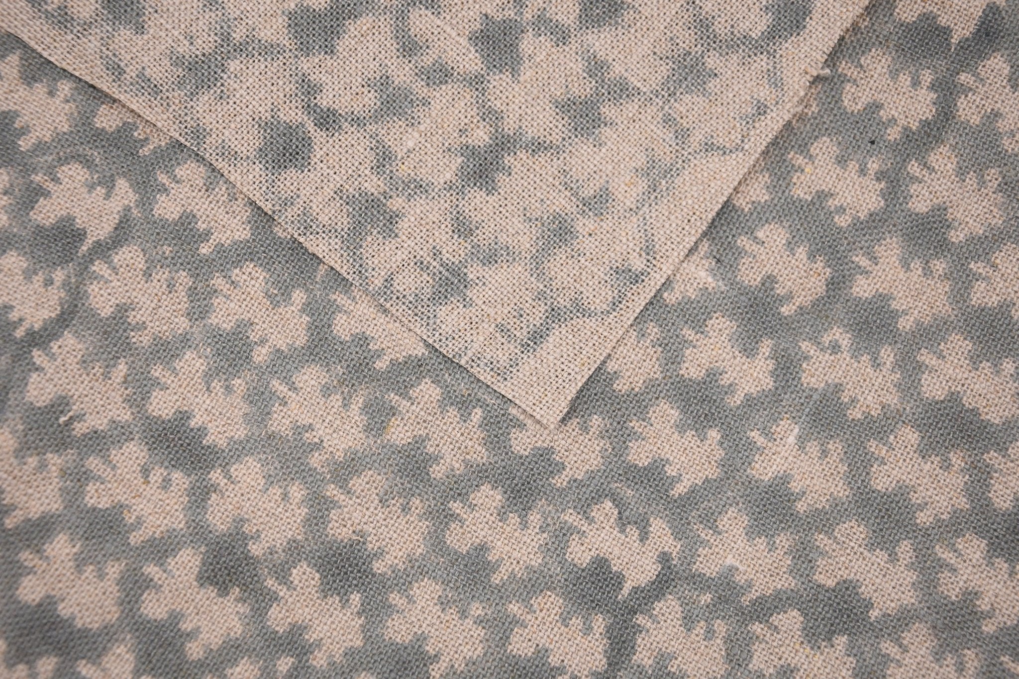Thick Linen 58" Wide, Block Print fabric, by the yard, Indian print, handloom pillow curtains upholstery - Traz Mustard