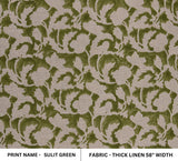 Hand Block Print Thick Linen Fabric SULIT