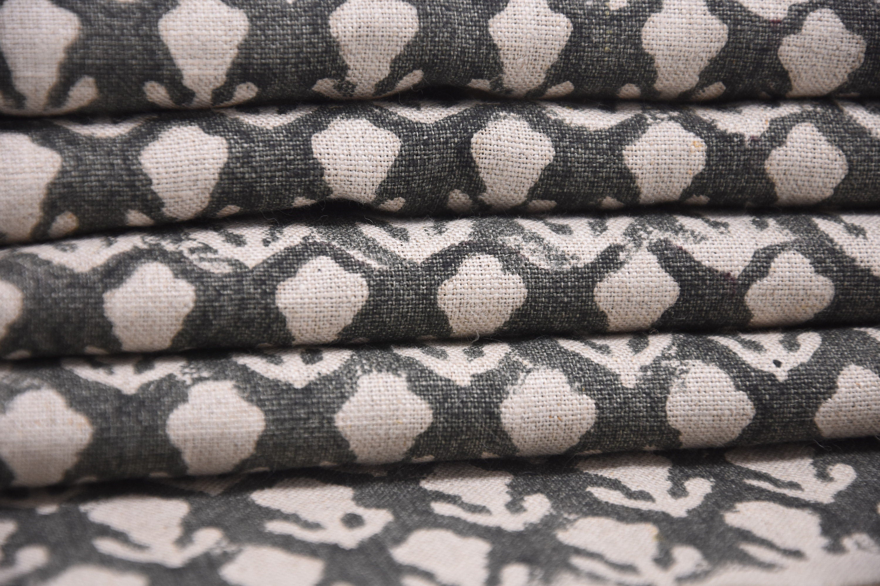 Pure Linen 58" Wide Hand Block Print, Indian Fabric, floral fabric, Linen by yard, upholstery, Pillow Covers - Kritagya