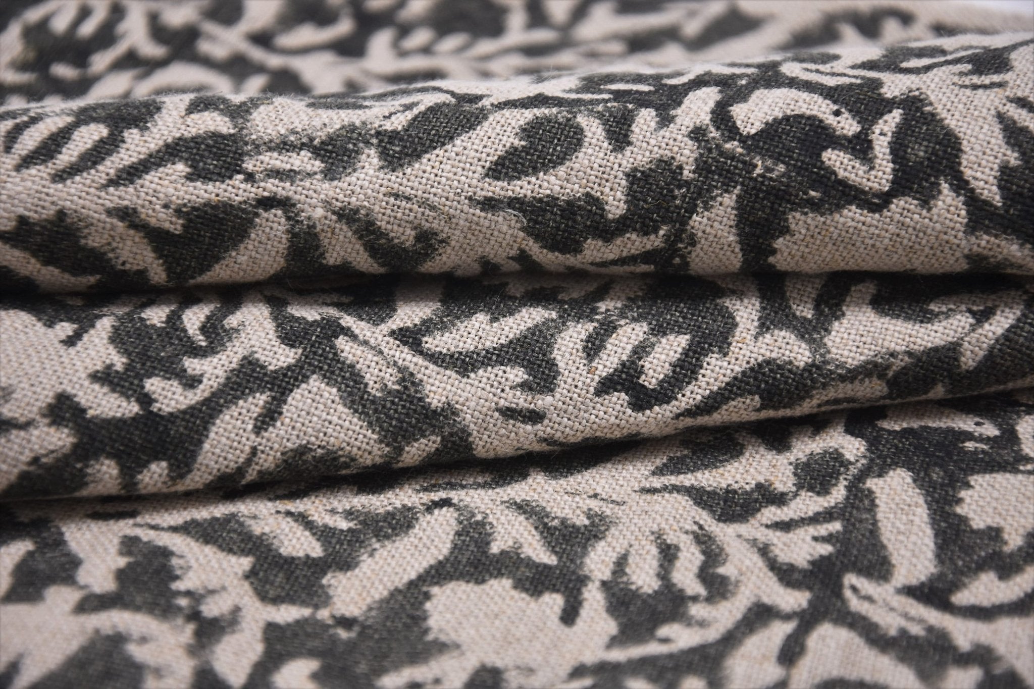 Block Print thick linen 58" Wide, Indian Fabric, floral fabric, Linen by yard, upholstery Linen Pillow Fabric - Imroz