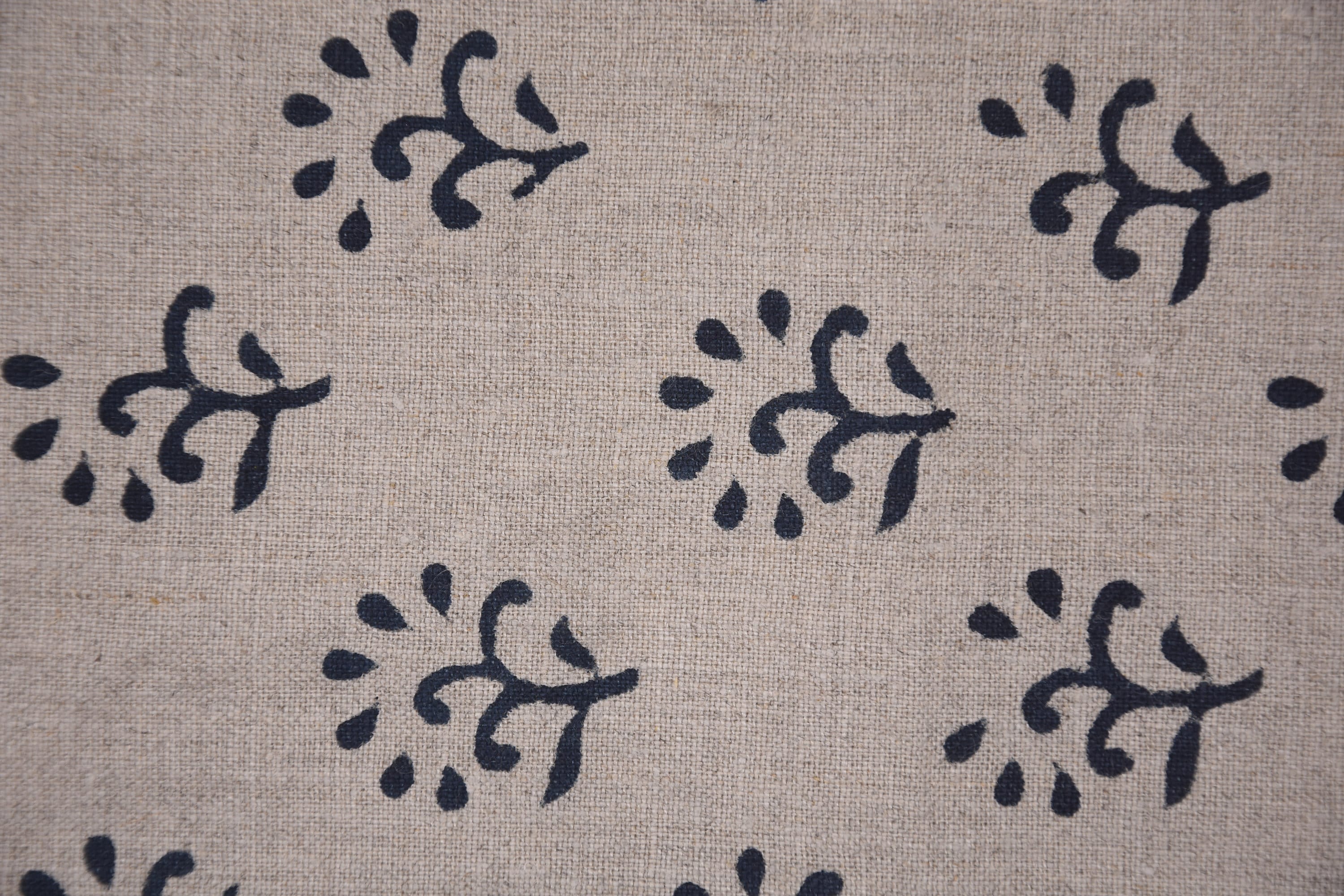 Pure Linen 58" Wide, Hand Block Print Indian Fabric, floral Linen by yard, upholstery Craft Fabric - Shivri