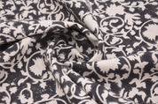 Block print thick linen fabric 58" Wide, Indian floral fabric, linen by yard, upholstery linen pillow covers - Tishna