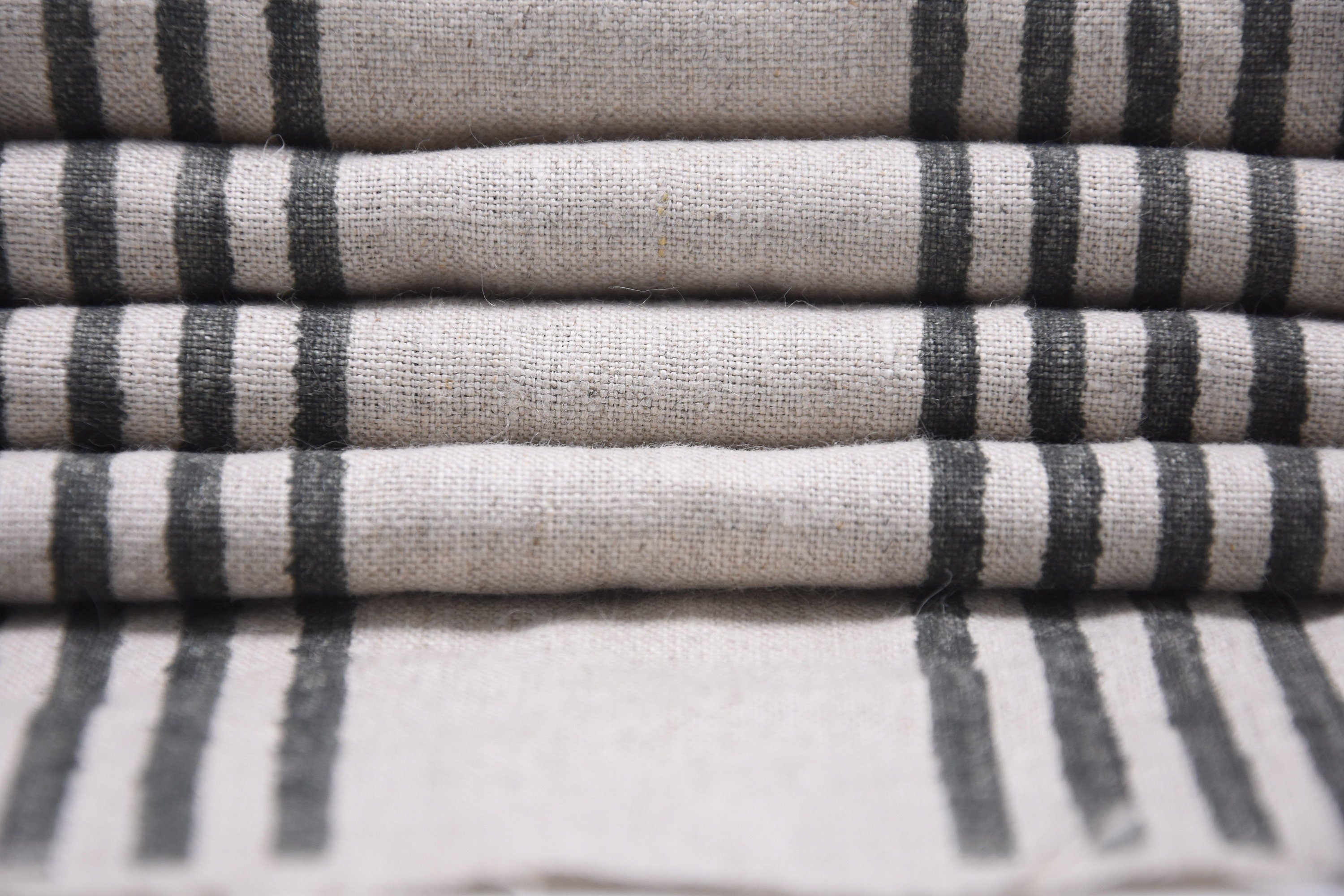Pure Linen 58"Wide, block print fabric, upholstery, Modern fabric, Handloom Linen by yard, farmhouse pillow covers- Ziba
