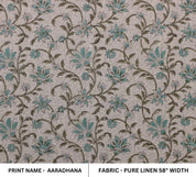 Viscose Linen 63" Wide, block print fabric, Upholstery Fabric, pillow cover fabric, Curtain Linen By The Yard - Aradhna