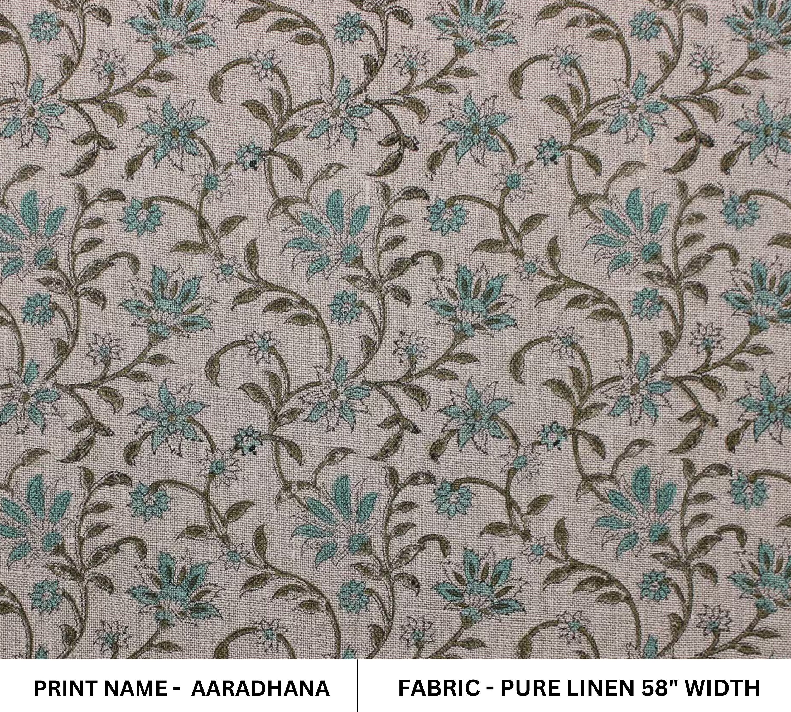 Viscose Linen 63" Wide, block print fabric, Upholstery Fabric, pillow cover fabric, Curtain Linen By The Yard - Aradhna