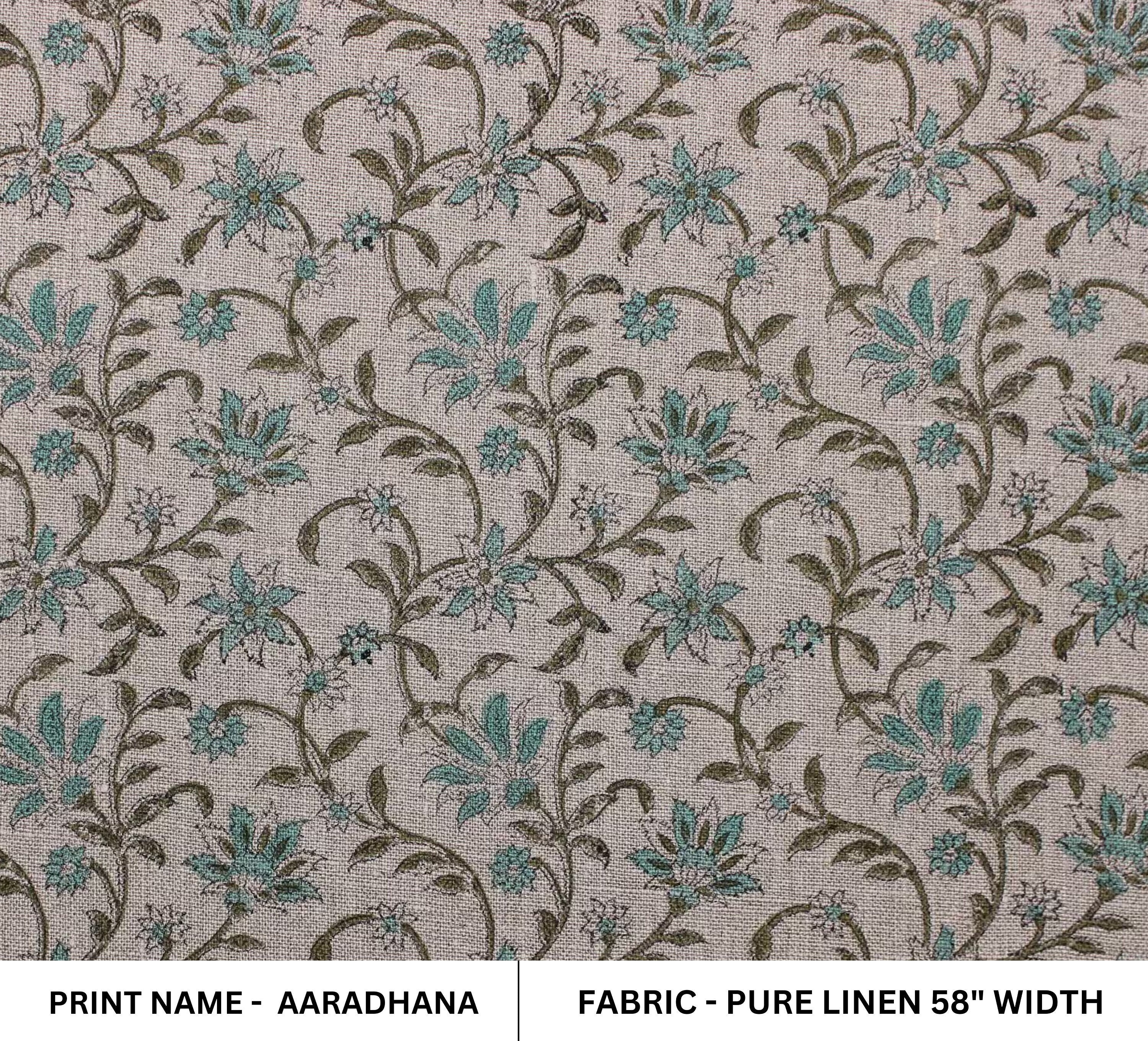 Viscose Linen 63" Wide, block print fabric, Upholstery Fabric, pillow cover fabric, Curtain Linen By The Yard - Aradhna