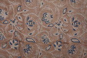 Block Print Thick Linen 58" Wide, Floral Print, Indian Fabric, Home Decor, Handcrafted Linen Fabric Table Cloth - SARASWATI