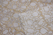 Block Printed Thick Linen 58" Wide, Indian Cushion Cover, Throw Pillow, Floral Print, Earthy, Table Printed Cover - Meraki