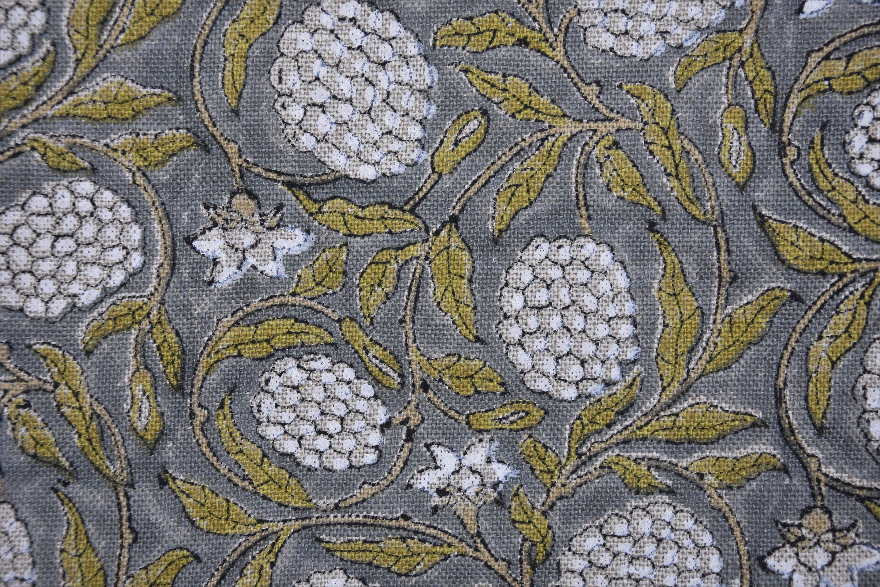 Block Printed Thick Linen 58" Wide, Indian Cushion Cover, Throw Pillow, White Floral, Earthy, Sofa Printed Cover - Meraki