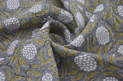 Block Printed Thick Linen 58" Wide, Indian Cushion Cover, Throw Pillow, White Floral, Earthy, Sofa Printed Cover - Meraki