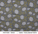 Handcrafted Block Print Thick Linen Fabric MERAKI