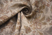 Hand block Thick Linen 58" Wide, Linen the Yard, Floral Fabric by The Yard, Upholstery Cushion Cover Fabric - QUDRAT