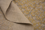 Hand Block Print, Thick Linen 58" Wide, Indian Cushion Cover, Pillow Cover, Sofa and Table Cloth, Heart Print - Heart Vine