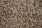 Hand block Thick Linen 58" Wide, Linen the Yard, Floral Fabric by The Yard, Upholstery Cushion Cover Fabric - QUDRAT