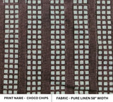 Handcrafted Block print Pure Linen fabric House Decor - Choco Chips