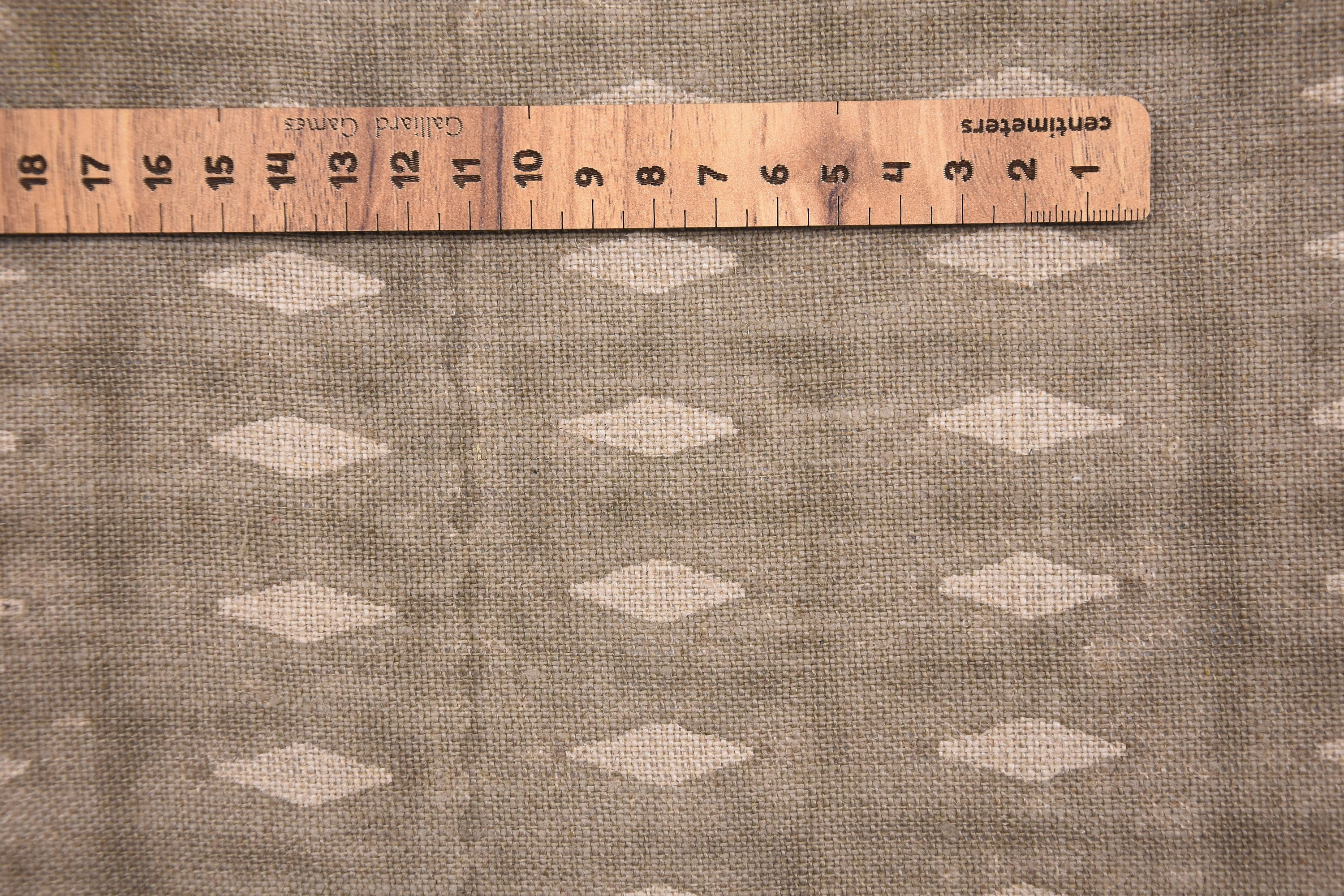 Thick Linen 58" Wide, Indian Fabric Block Print, Gray Geometrical Pattern, Neutral Home Decor, Decorative Pillow Cover - OMGI