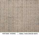 Handmade Boho Cushion Cover Green Mini Leaves Printed on Premium Heavy Linen Fabric - Ratanbel