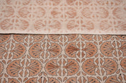 Thick linen 58" Wide, Rust Floral Hand block Linen Pillow Cover, Indian Upholstery Fabric Cushion Cover, Table Cloth - BIJHNI