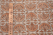 Thick linen 58" Wide, Rust Floral Hand block Linen Pillow Cover, Indian Upholstery Fabric Cushion Cover, Table Cloth - BIJHNI