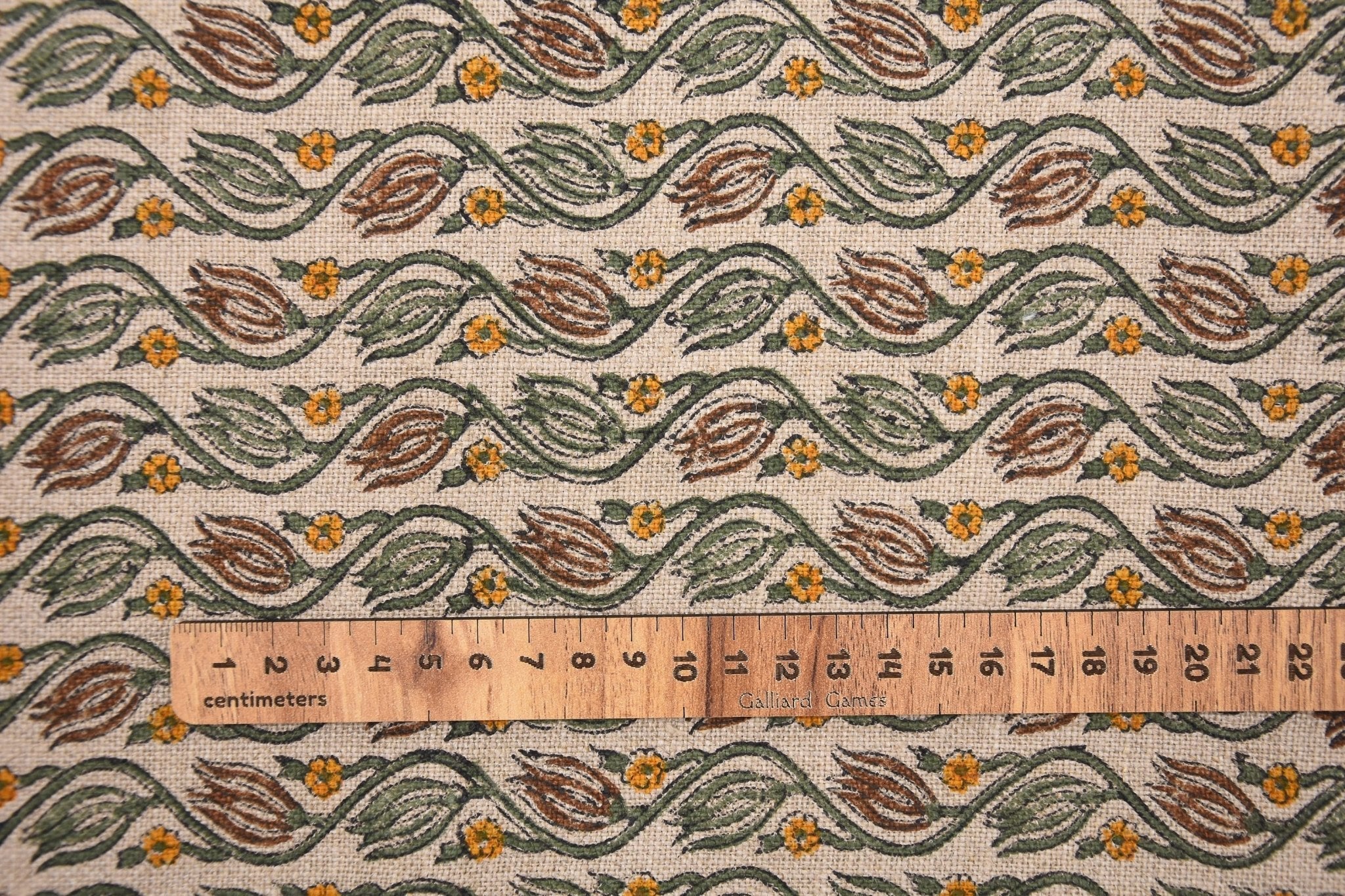 Thick Linen 58" Wide Indian hand block floral print, hand made upholstery sofa cover, multi-color Jaal printed fabric - KERSANGRI