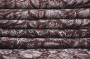 Hand Block Printed Brown Floral Boho Fabric on Pure Linen for Throws Home Decor - Anjali