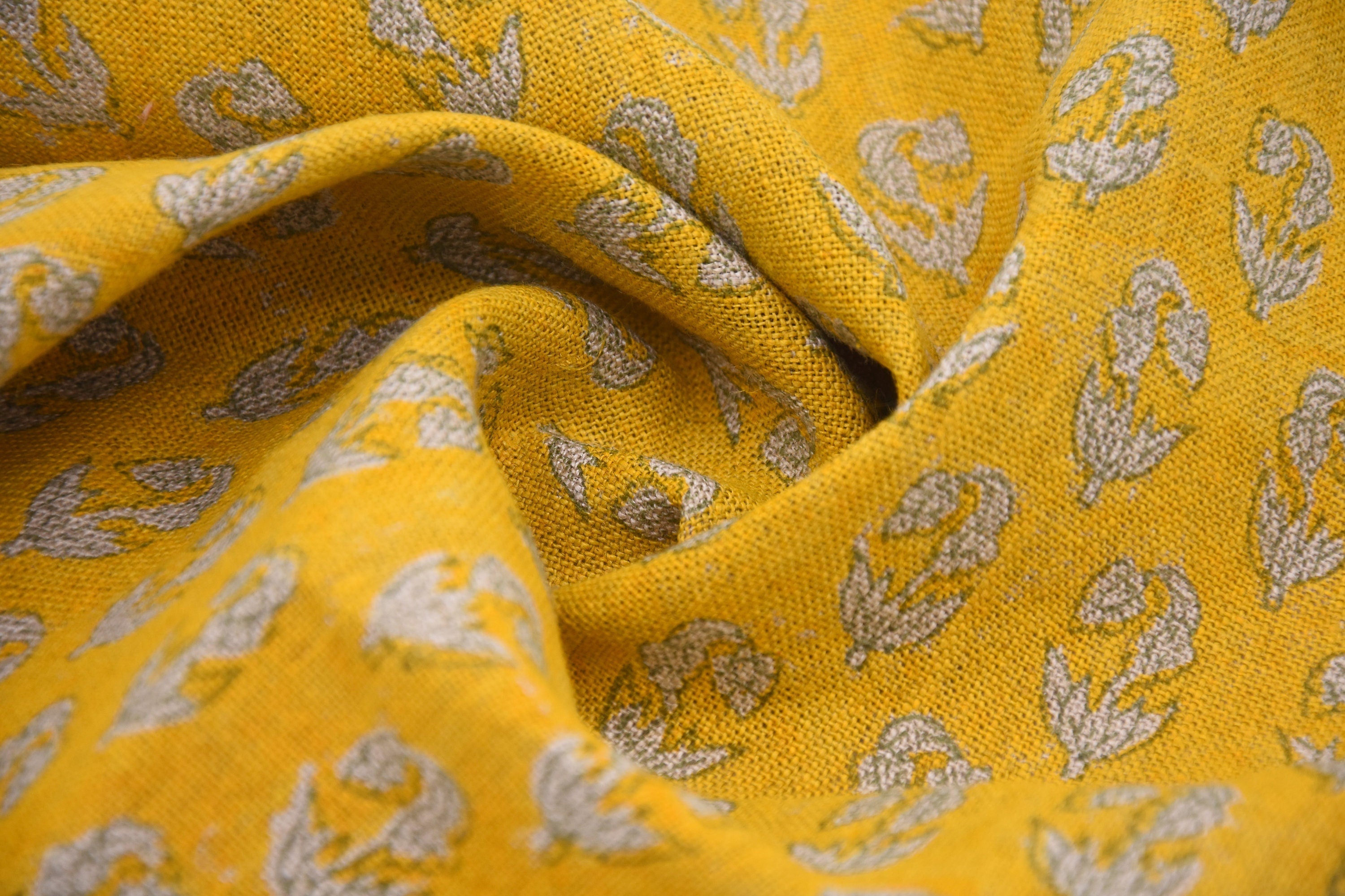 Thick Linen 58" Wide Indian hand block print, floral pillow cover, decorative curtain and table cloth - SUPER STAR