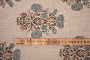 Thick Linen 58" Wide Indian hand block floral print, windowpane, hand made upholstery home decor sofa cover - SWADESH