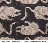 Indian Handmade Block Printed For upholstory Cushion Thick Linen Fabric - Mushak Raj
