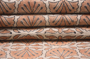Thick linen 58" Wide, Rust Floral Hand block Linen Pillow Cover, Indian Upholstery Fabric Cushion Cover, Table Cloth - BIJHNI