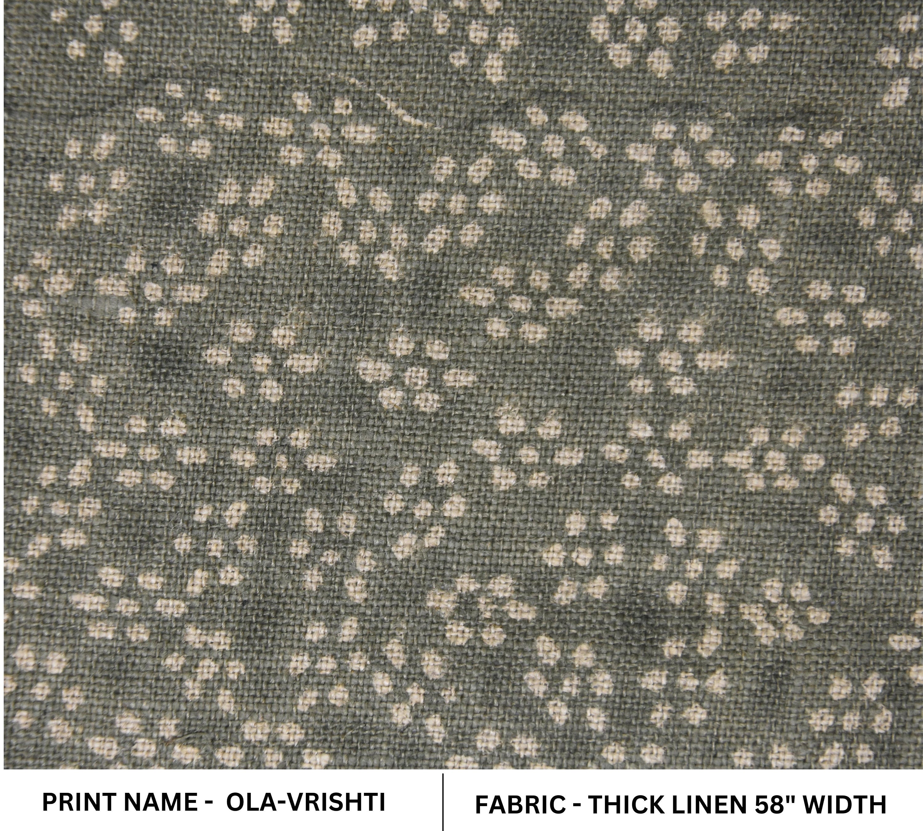 Thick linen 58" wide, Indian hand block fabric, decorative curtains, wall hangings, natural fabric block print, handmade blocks, OLA-VRISHTI