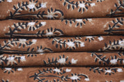Block print Thick linen 58" wide, Indian fabric, floral print pillow cover, table cloth, handloom curtains, linen by yards - NEEL GAGAN