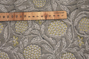 Thick Linen 58" Wide Block Print Fabric, Indian Cushion Cover, Throw Pillow cover, Floral Print, Upholstery  fabric print - Meraki Yellow