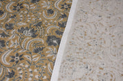 Hand block floral print, Thick linen 58" wide, linen fabric for pillows and cushions covers, handmade art, upholstery curtains - KUNDANVAN BROWN
