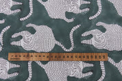 Duck Canvas 50" wide, handmade block print fabric, Cushion cover, block print green, pillow cover, Hand block fabric - MUSHKRAAJ