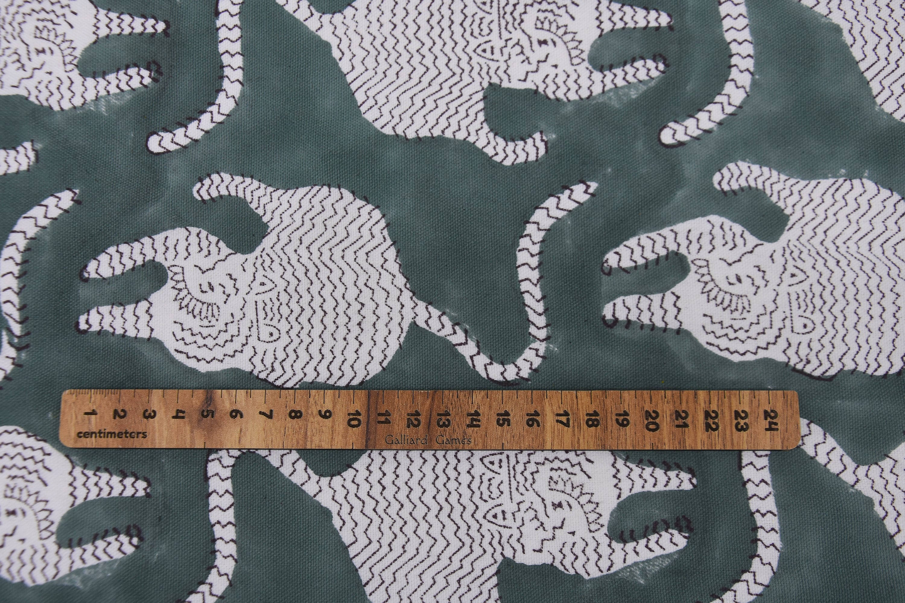 Duck Canvas 50" wide, handmade block print fabric, Cushion cover, block print green, pillow cover, Hand block fabric - MUSHKRAAJ