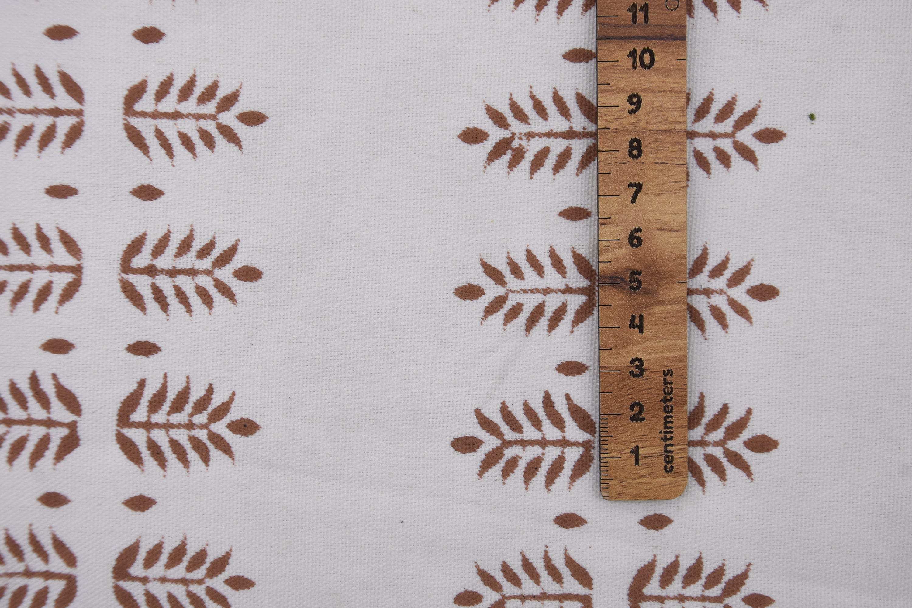 Block Print Thick Cotton White 63" Wide Window Curtains Boho Upholstery Fabric Fabric Pillow Cover Tablecloth and Lamp Shades - DARPAN