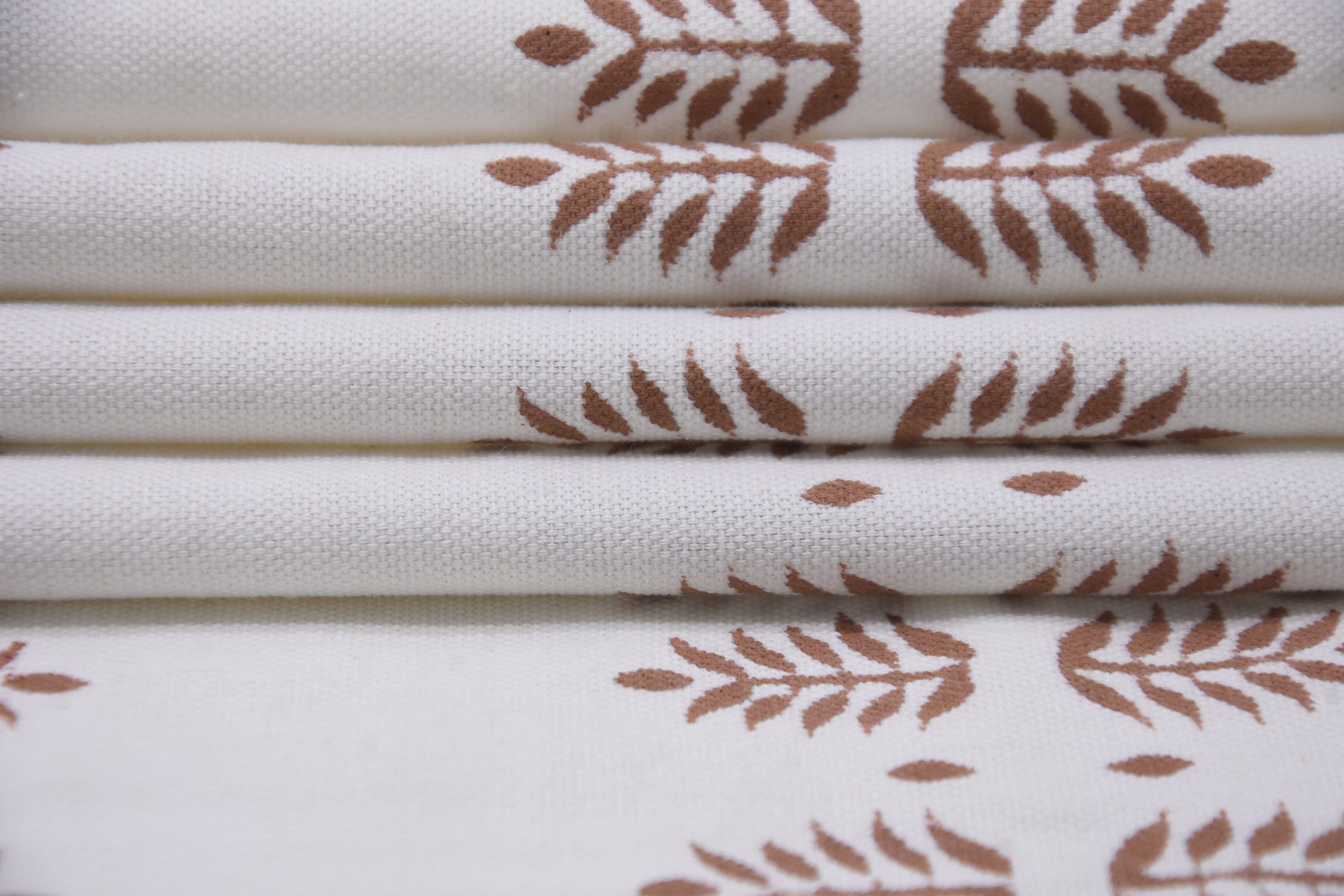 Block Print Thick Cotton White 63" Wide Window Curtains Boho Upholstery Fabric Fabric Pillow Cover Tablecloth and Lamp Shades - DARPAN