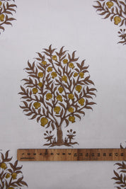 Hand block Thick Cotton White 63" wide, cushion covers, Indian fabric, decorative table cloth, printed fabric - ANAR