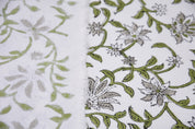 Block Print Off-White Linen 58 Wide Indian Floral Print Fabric by the Yard Handmade Upholstery Sofa Cover Cushion Cover - JALDHARA