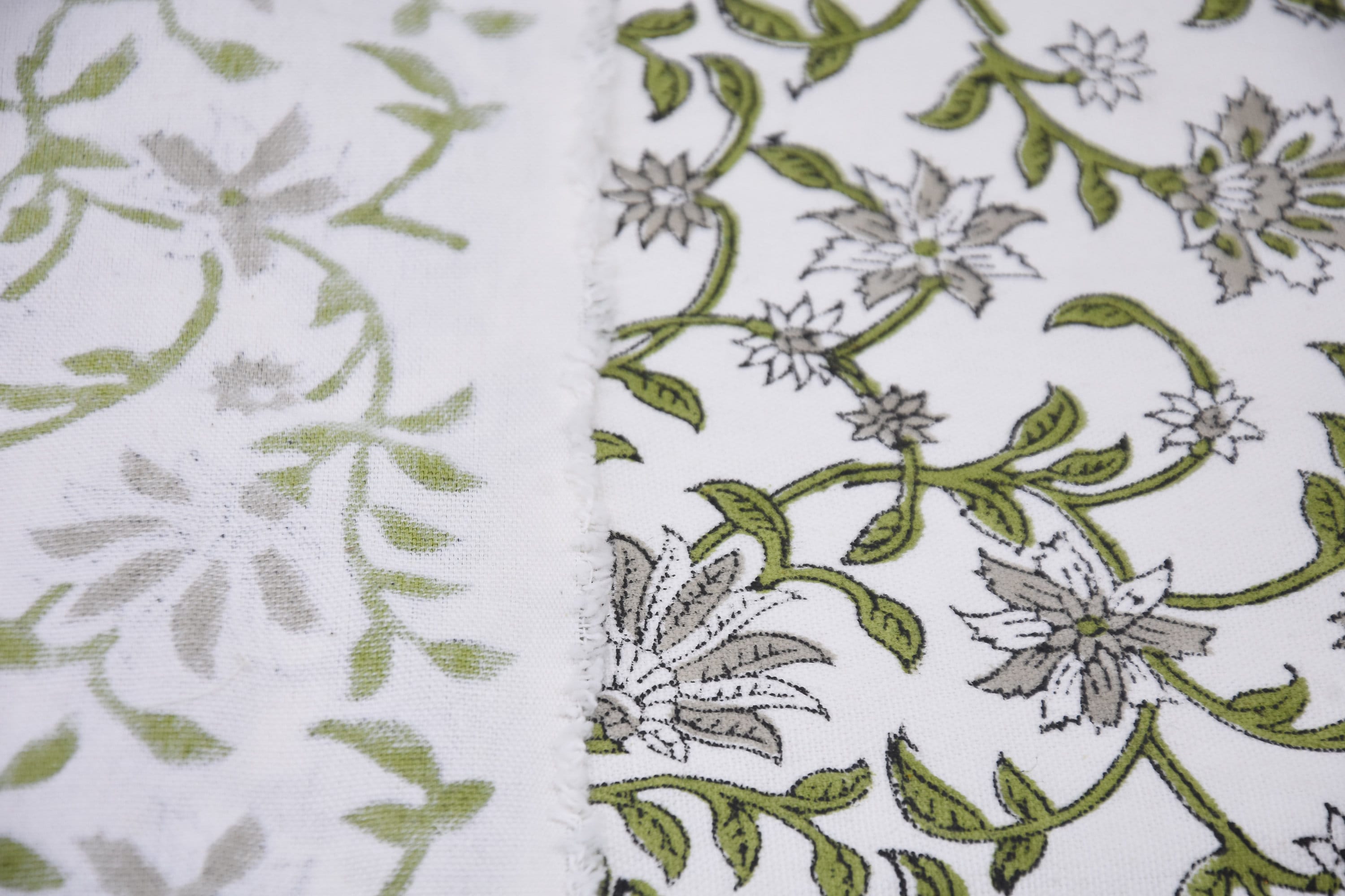 Block Print Off-White Linen 58 Wide Indian Floral Print Fabric by the Yard Handmade Upholstery Sofa Cover Cushion Cover - JALDHARA