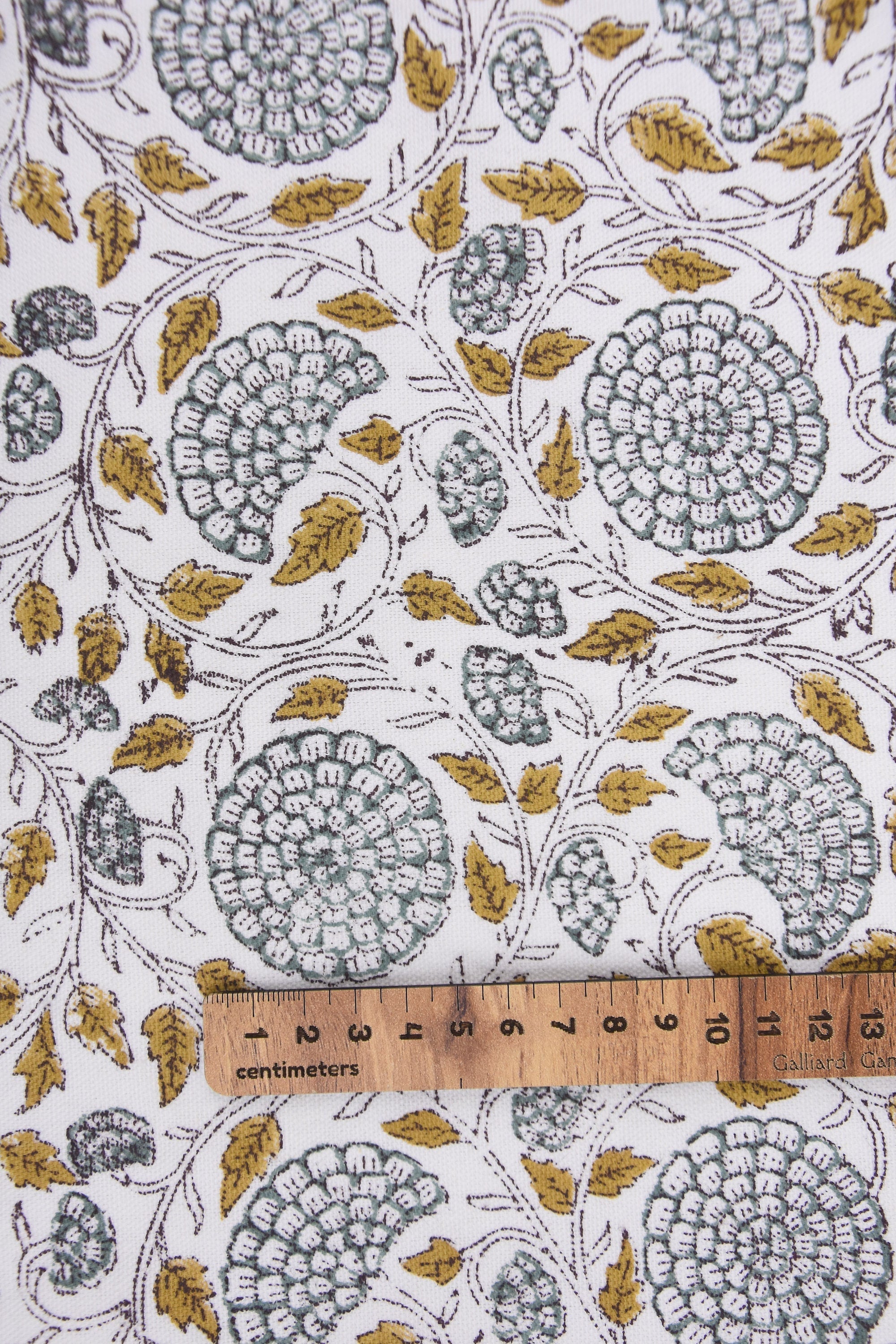 Duck Canvas 50" wide, handmade block print fabric, Cushion cover, block print green, pillow cover, Hand block fabric - MUSHKRAAJ