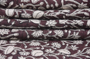 Handloom Pure Linen 58-Inch Wide Hand Block Print Fabric Curtains Table Cloth and Linen Pillow - PISHTA