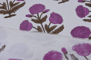 Block Printed Thick Cotton White 63" Wide Cushion Cover - Handmade Curtains for Home Decor and Upholstery Using Hand Block Fabric by BADSHAH