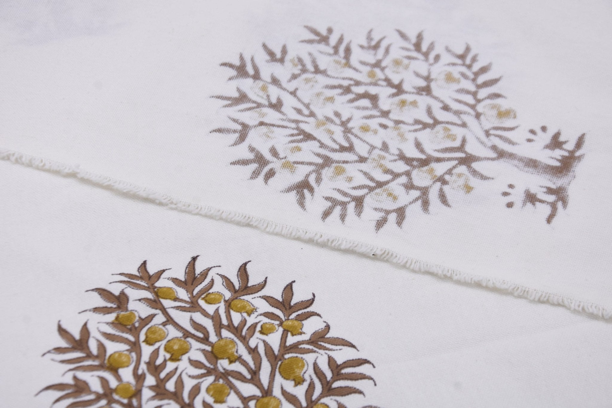 Hand block Thick Cotton White 63" wide, cushion covers, Indian fabric, decorative table cloth, printed fabric - ANAR